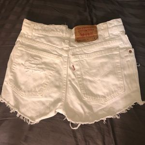 White Levi Shorts